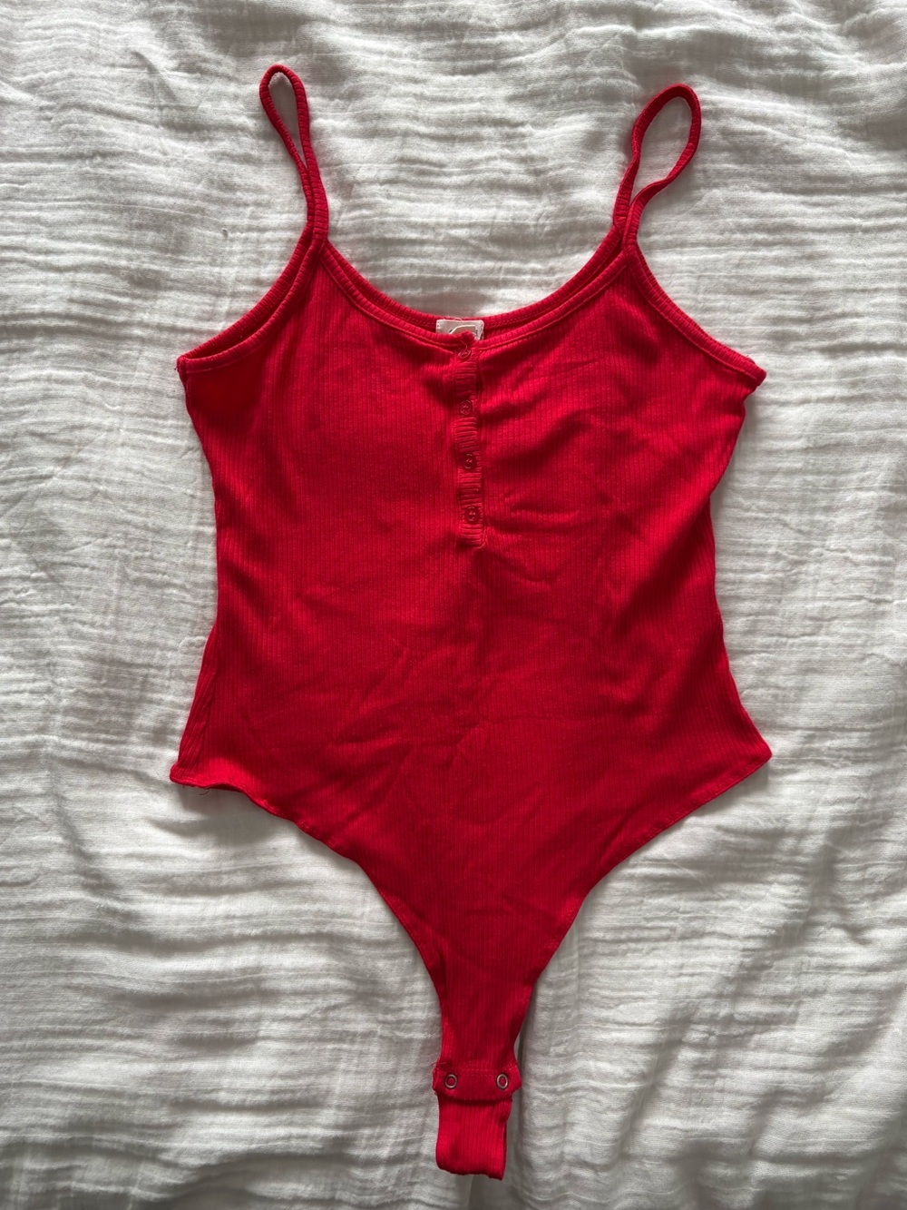 Garage Red Ribbed Bodysuit